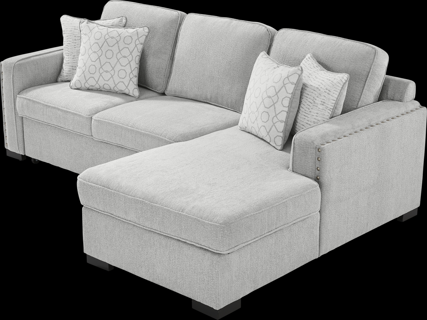 Catania Gray 2 Pc Sleeper Sectional - Thumbnail - Image 3