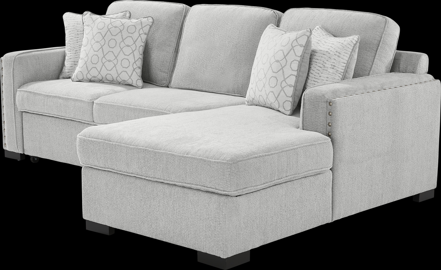 Catania Gray 2 Pc Sleeper Sectional - Thumbnail - Image 1