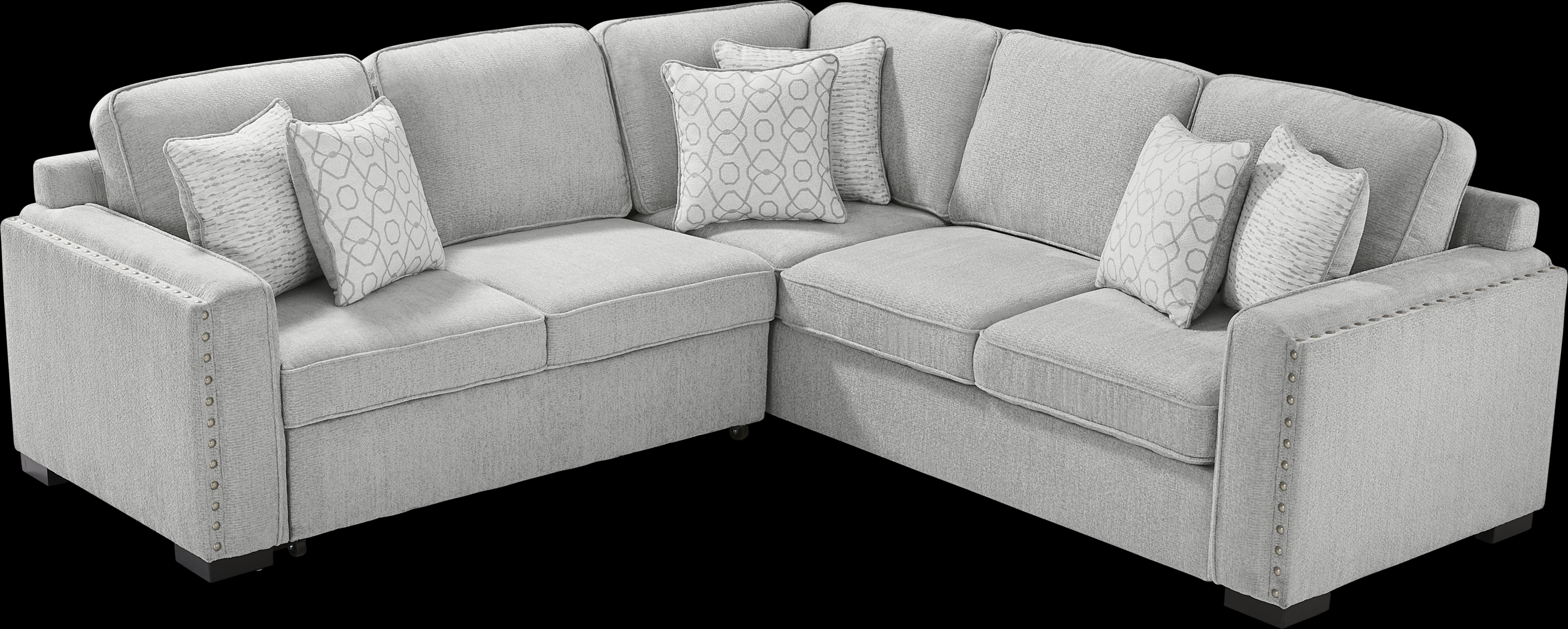 Catania Gray 2 Pc Sleeper Sectional - Thumbnail - Image 4