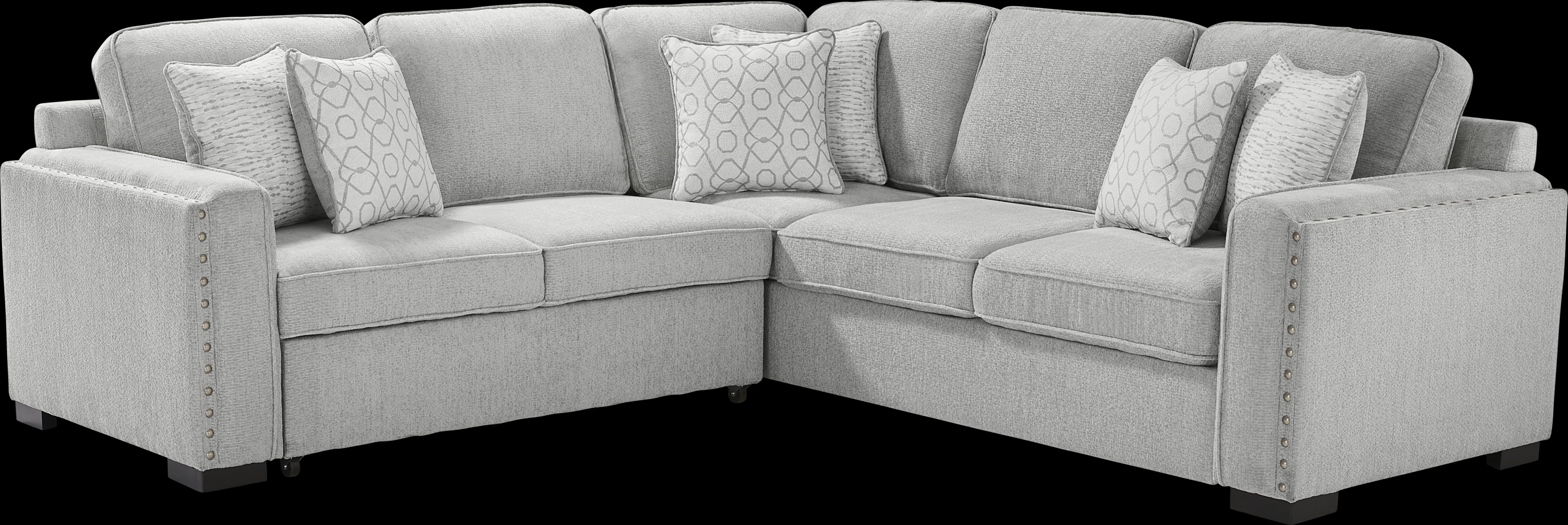 Catania Gray 2 Pc Sleeper Sectional - Thumbnail - Image 1