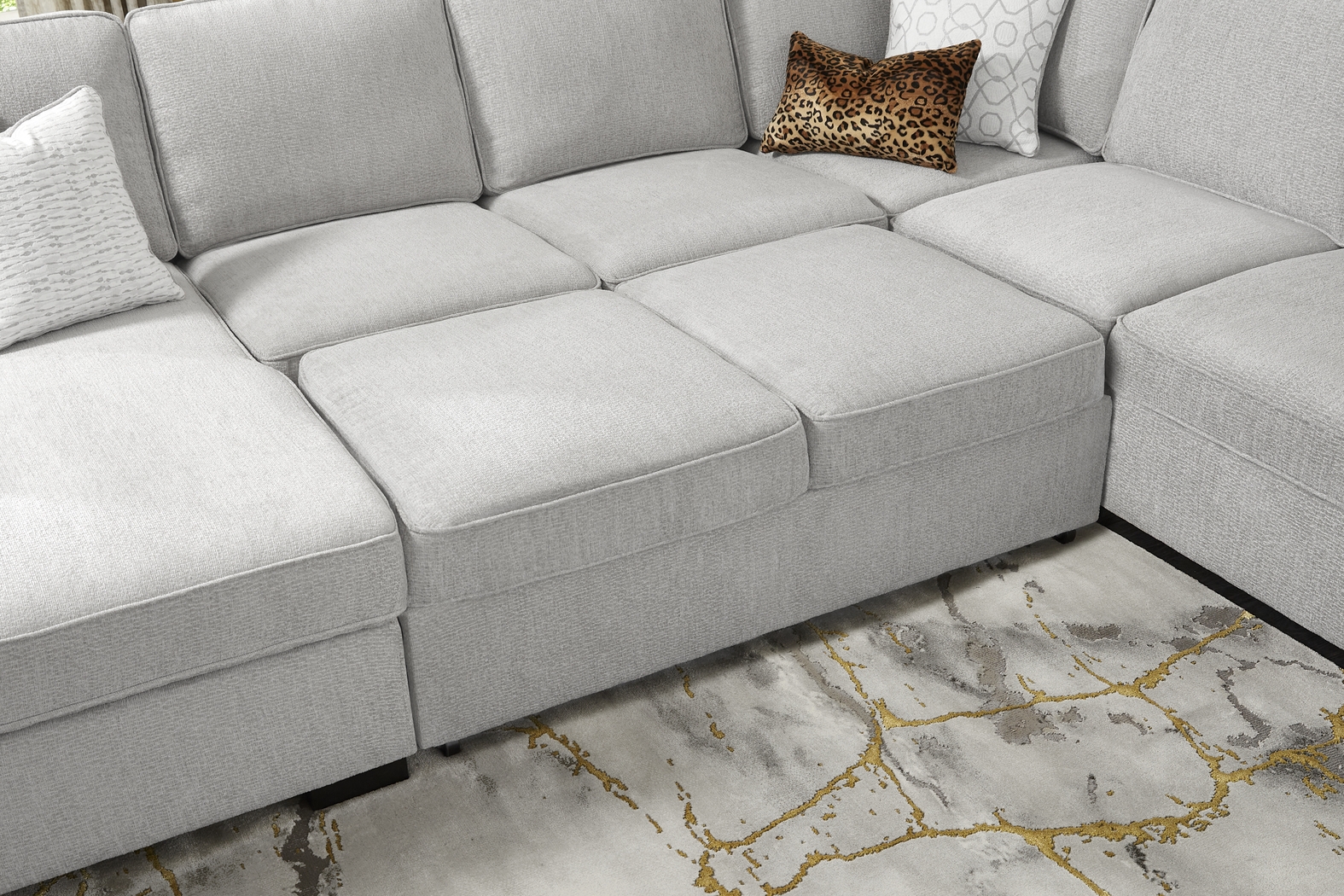 Catania Gray 6 Pc Sleeper Sectional Living Room - Thumbnail - Image 14