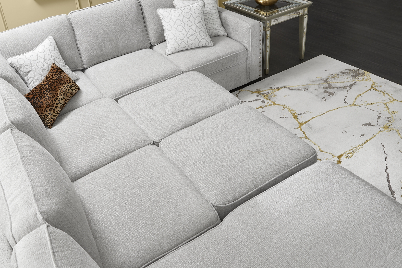 Catania Gray 6 Pc Sleeper Sectional Living Room - Thumbnail - Image 15