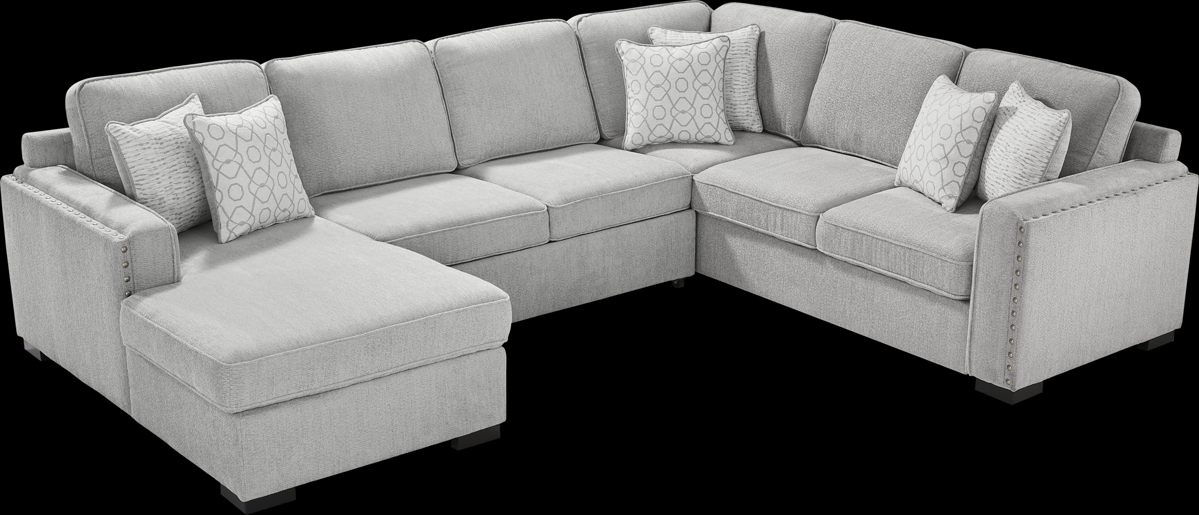 Catania Gray 6 Pc Sleeper Sectional Living Room - Thumbnail - Image 4