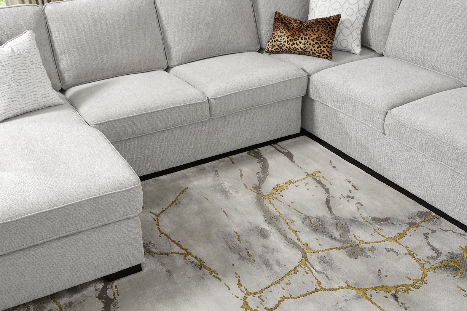 Catania Gray 6 Pc Sleeper Sectional Living Room - Thumbnail - Image 8