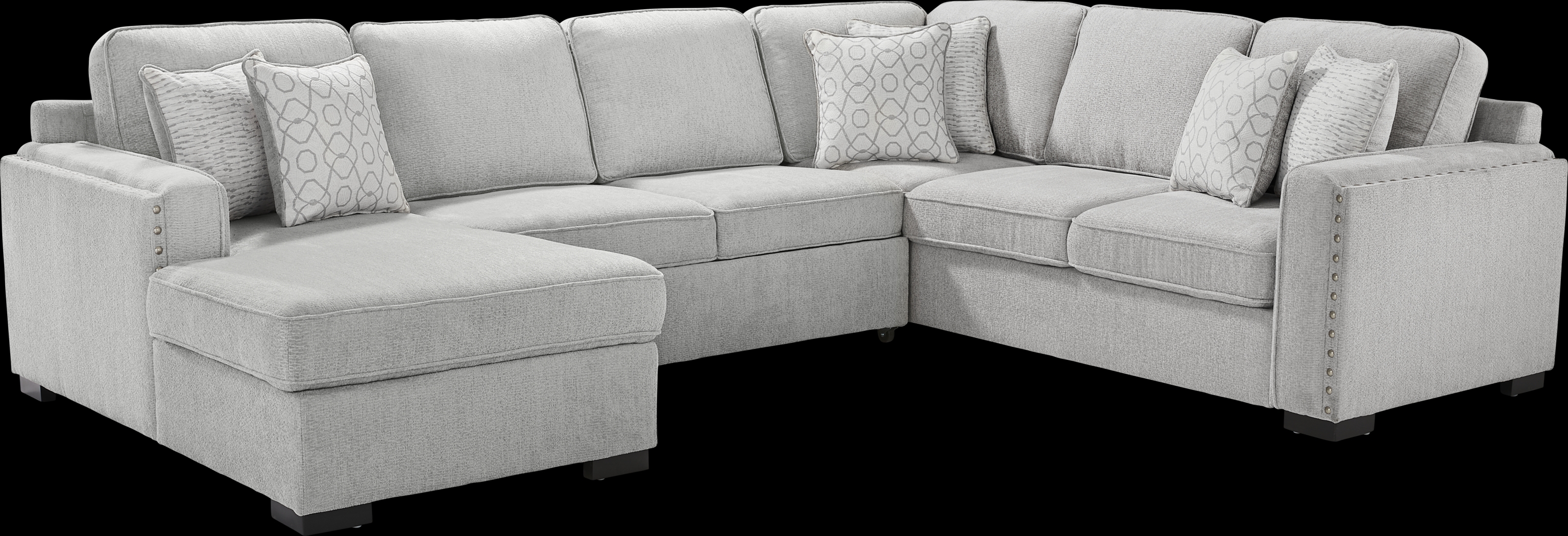 Catania Gray 6 Pc Sleeper Sectional Living Room - Thumbnail - Image 2