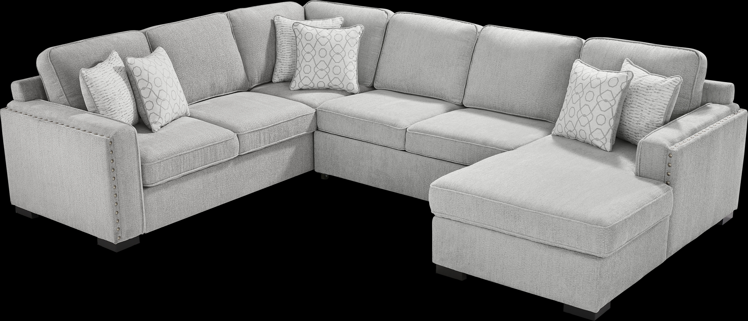 Catania Gray 6 Pc Sleeper Sectional Living Room - Thumbnail - Image 4