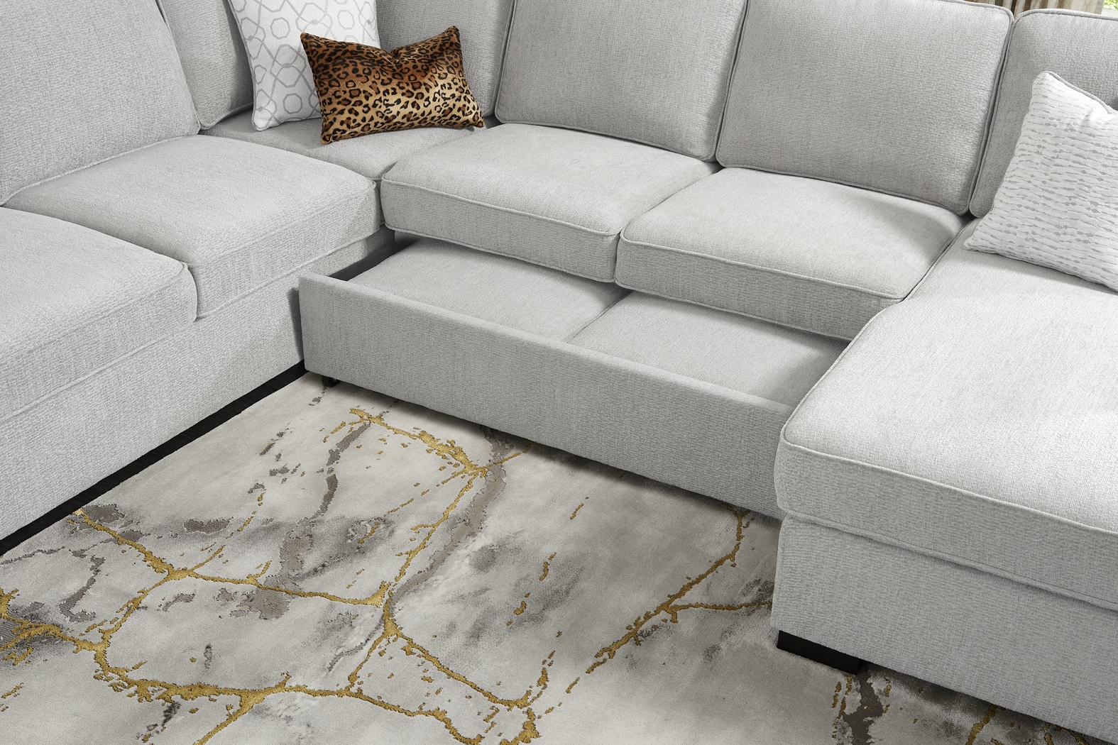 Catania Gray 6 Pc Sleeper Sectional Living Room - Thumbnail - Image 9