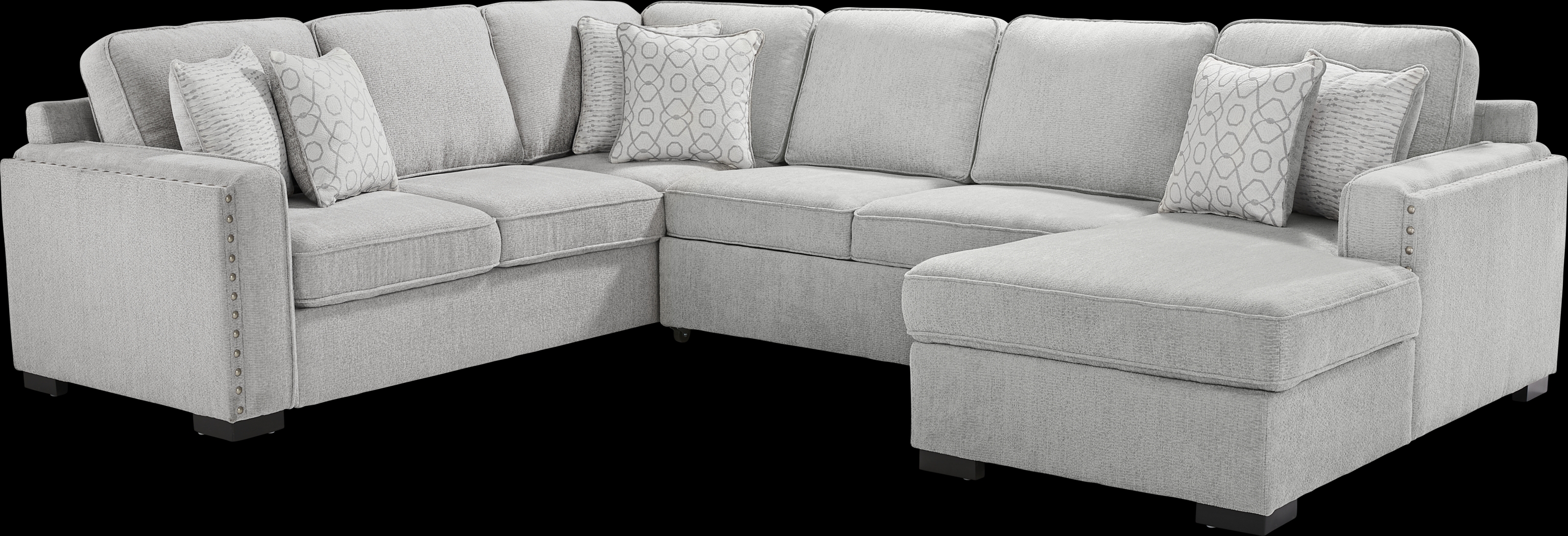 Catania Gray 6 Pc Sleeper Sectional Living Room - Thumbnail - Image 2