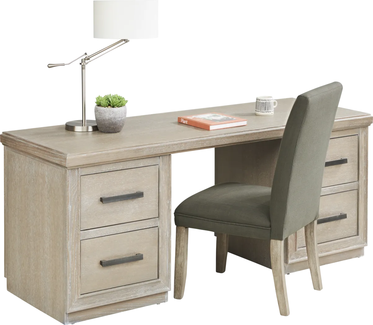 Cates Ridge 4 Pc Light Gray Desk With Chair | Rooms to Go