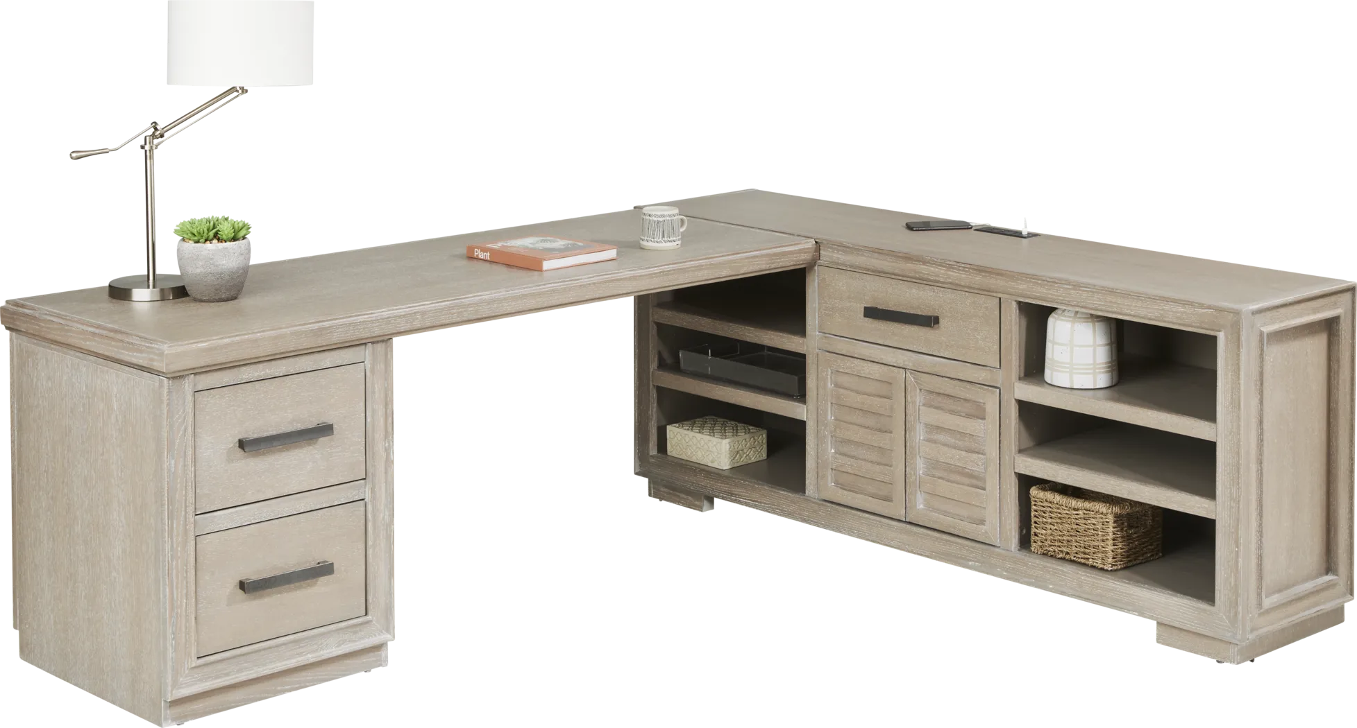 Cates Ridge Light Gray 4 Pc Desk | Rooms to Go