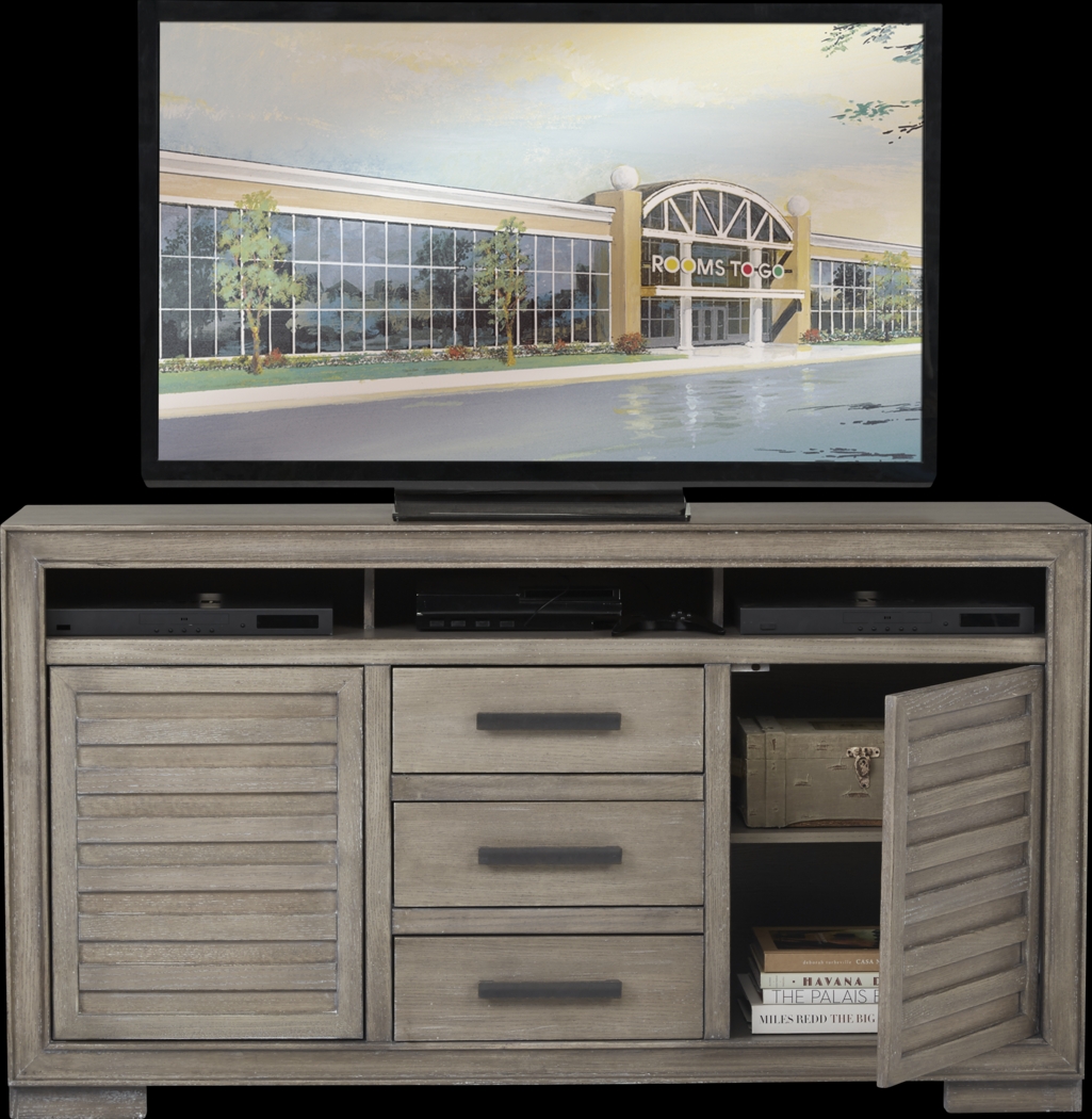 Cates Ridge Light Gray 62 in. Console - Thumbnail - Image 3