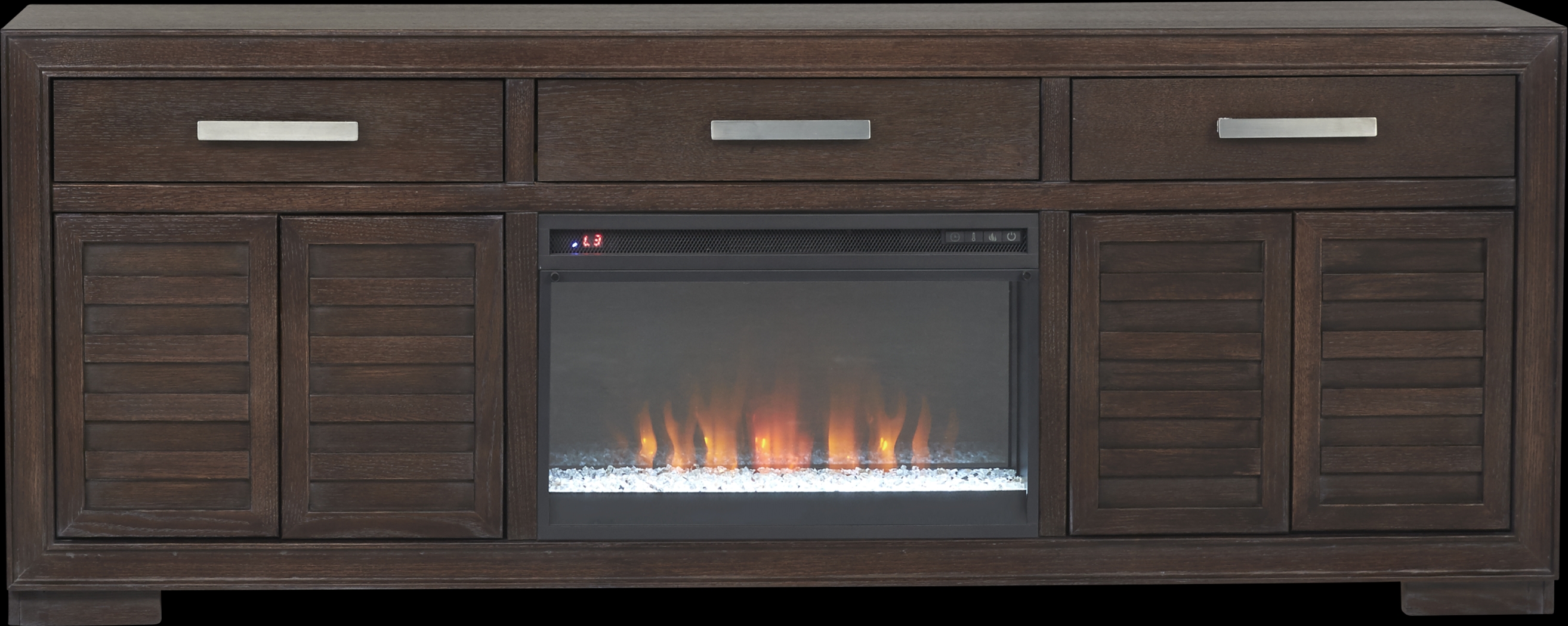 Cates Ridge Tobacco 81 in. Console with Electric Fireplace - Thumbnail - Image 2