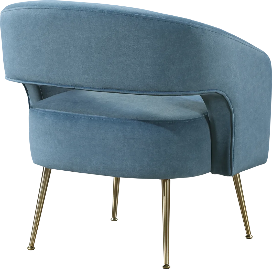 Catlea Blue Accent Chair - Thumbnail - Image 4