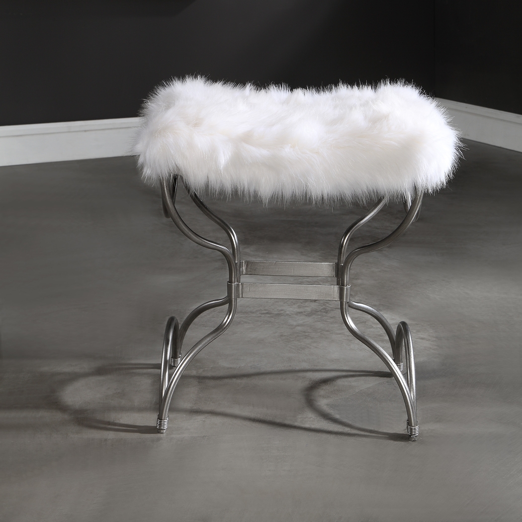 Catlett White Accent Bench - Thumbnail - Image 3