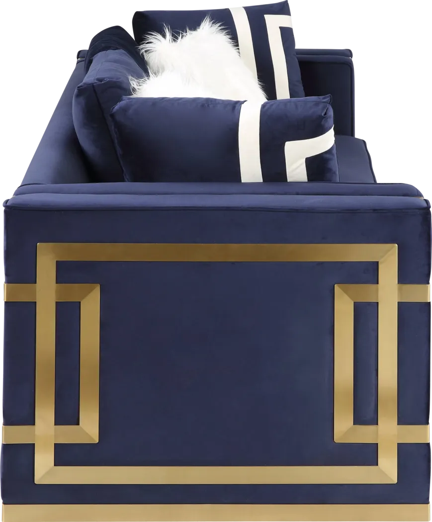 Catowba Blue Loveseat with Four Pillows - Thumbnail - Image 4