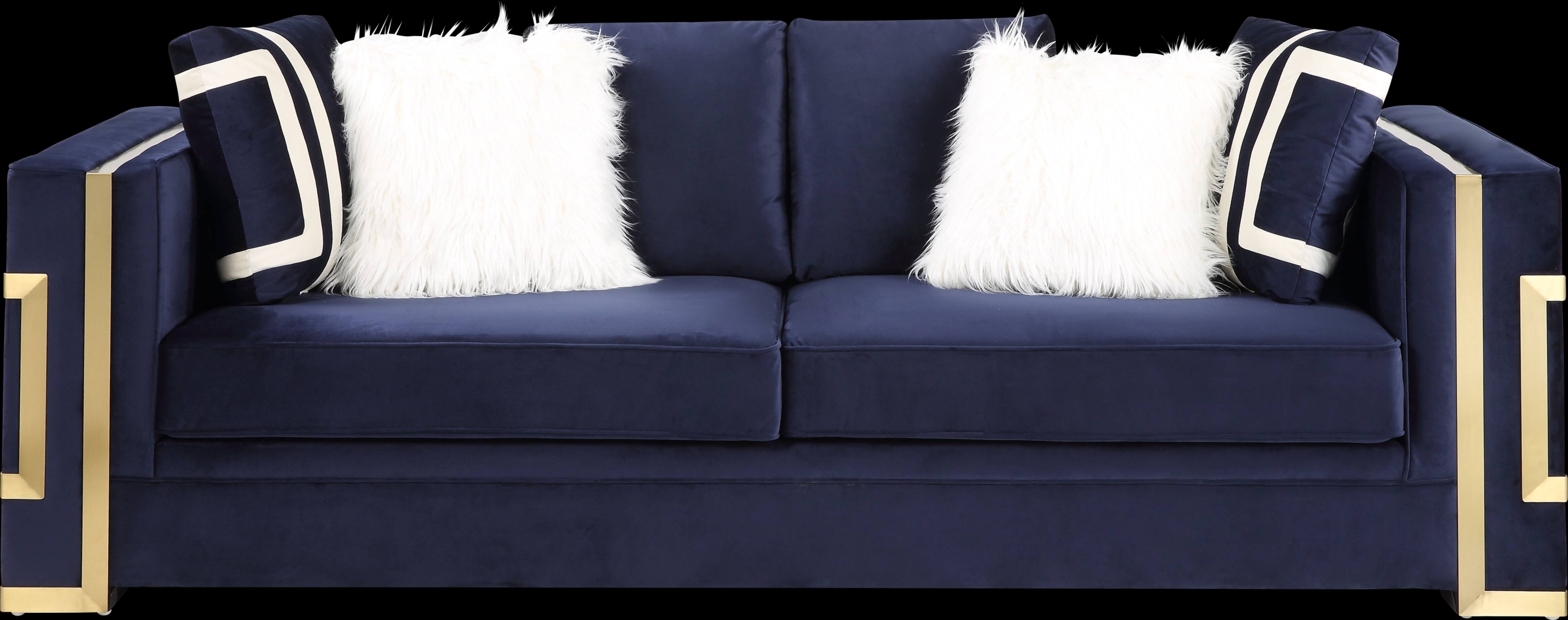 Catowba Blue Sofa with Six Pillows - Thumbnail - Image 3