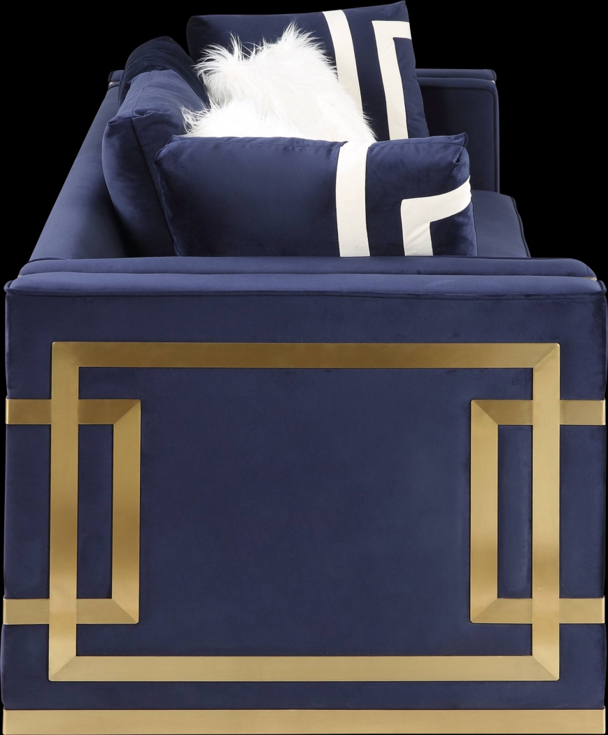 Catowba Blue Sofa with Six Pillows - Thumbnail - Image 4