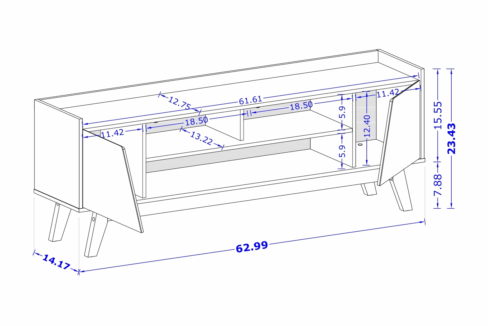 Caughey II Brown 63 in. Console - Thumbnail - Image 5