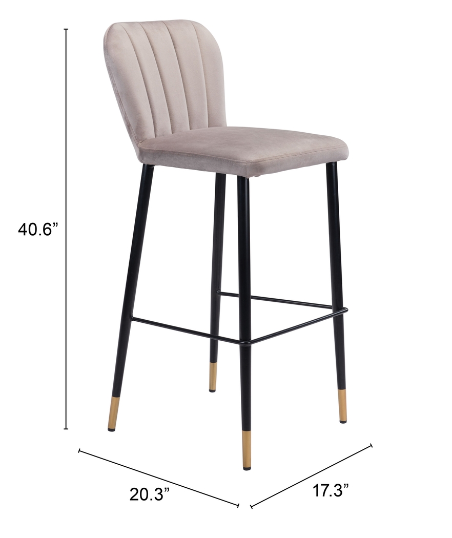 Cauldwell Gray Bar Height Stool, Set of 2 - Thumbnail - Image 9