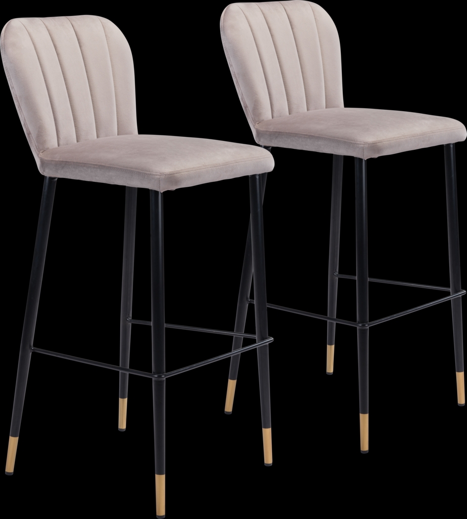 Cauldwell Gray Bar Height Stool, Set of 2 - Thumbnail - Image 1