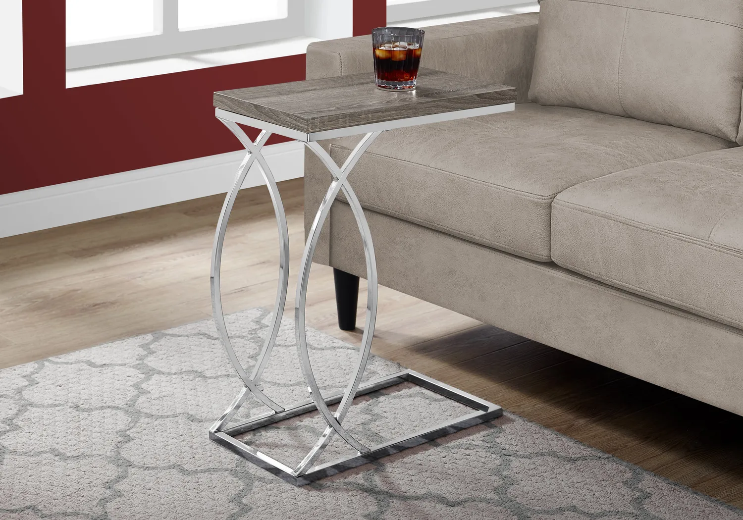 Cauley Taupe Accent Table - Thumbnail - Image 2