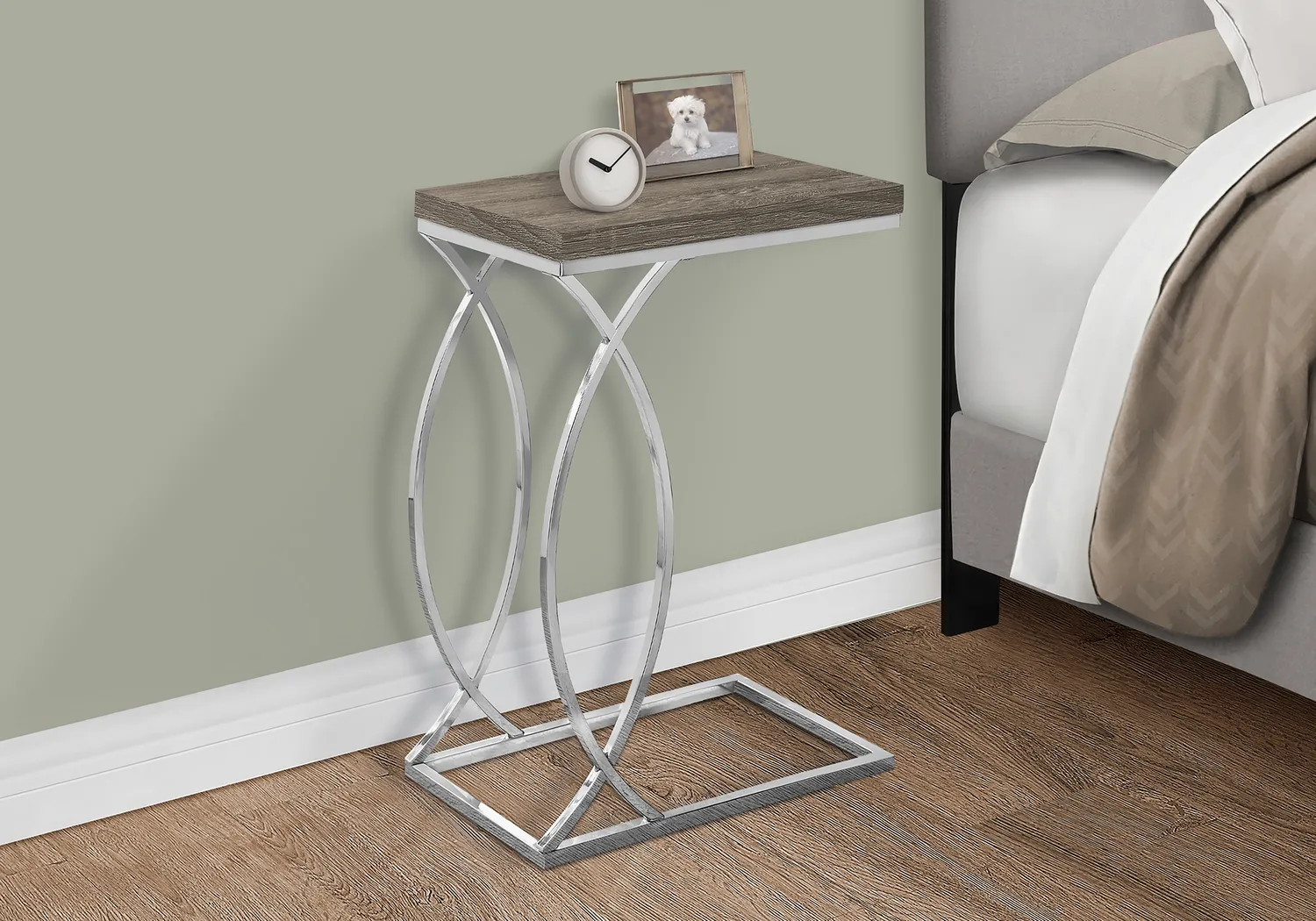 Cauley Taupe Accent Table - Thumbnail - Image 3
