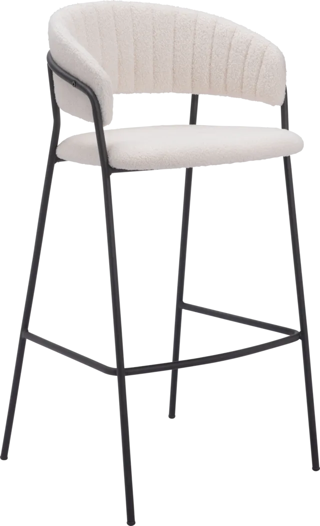 Causbie White Barstool, Set of 2 - Thumbnail - Image 3