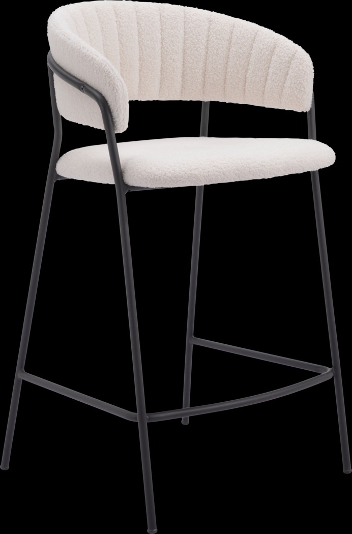 Causbie White Counter Height Stool, Set of 2 - Thumbnail - Image 3