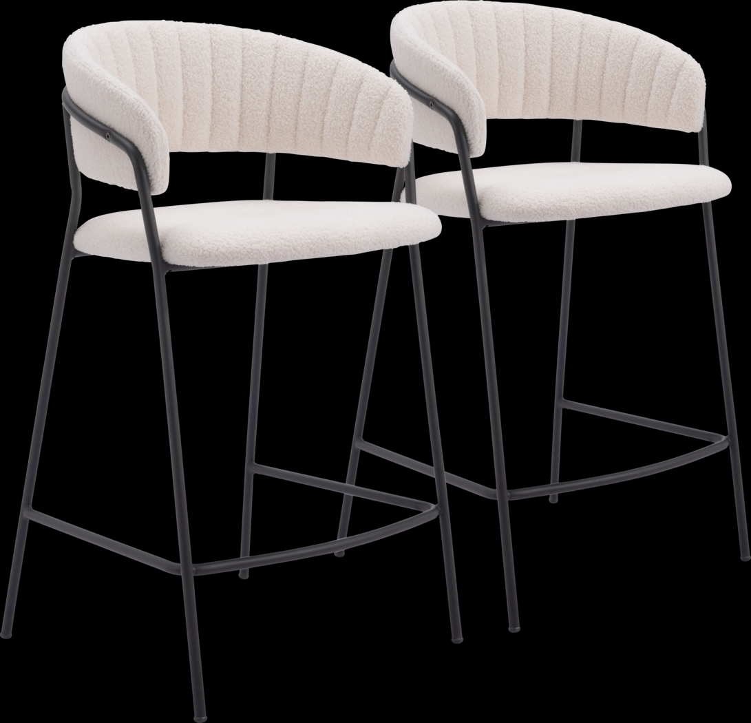 Causbie White Counter Height Stool, Set of 2 - Thumbnail - Image 1