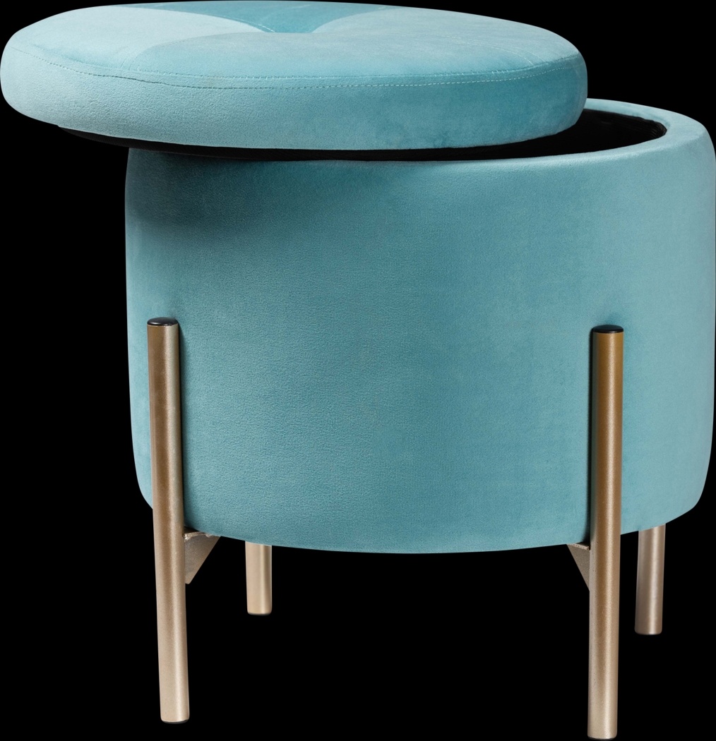 Causton Blue Ottoman - Thumbnail - Image 2