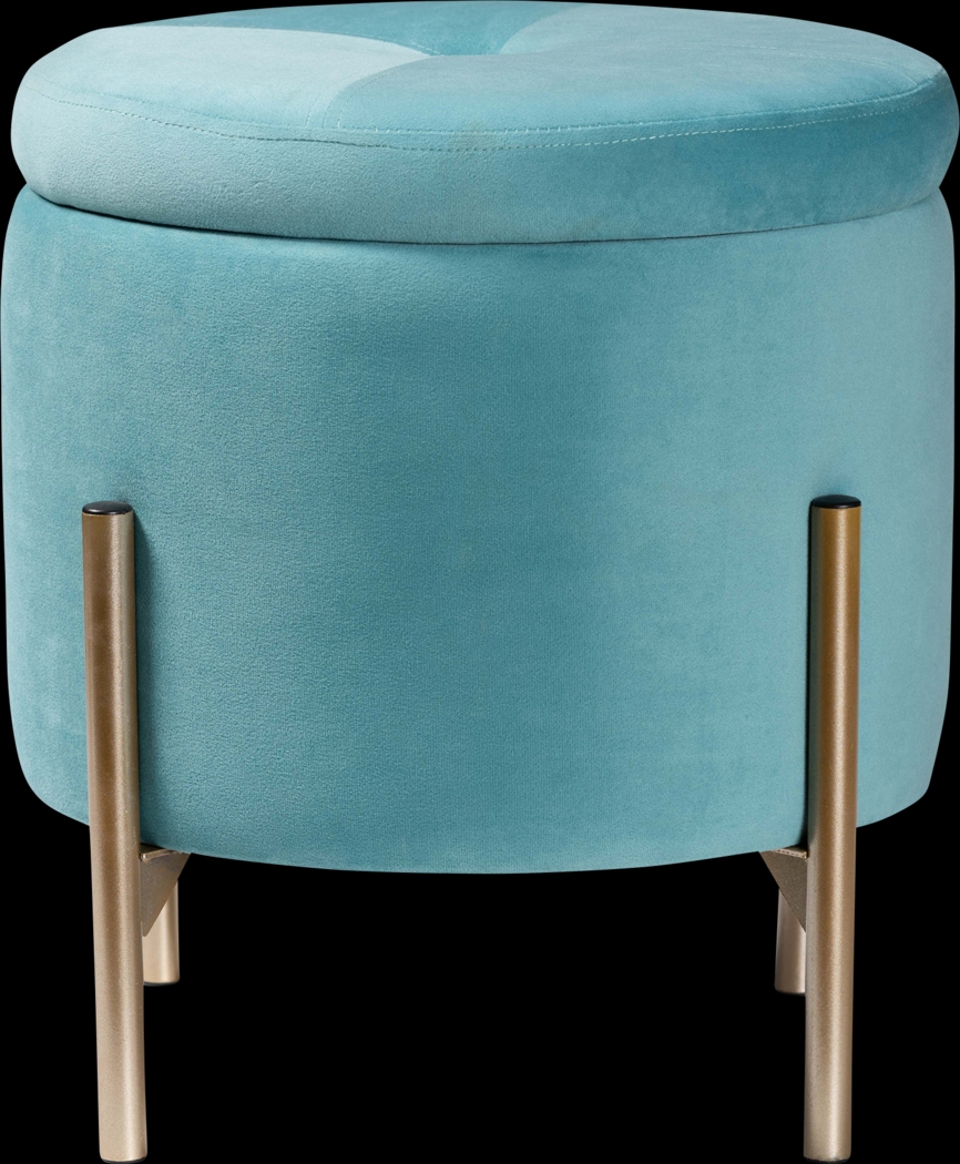 Causton Blue Ottoman - Thumbnail - Image 3