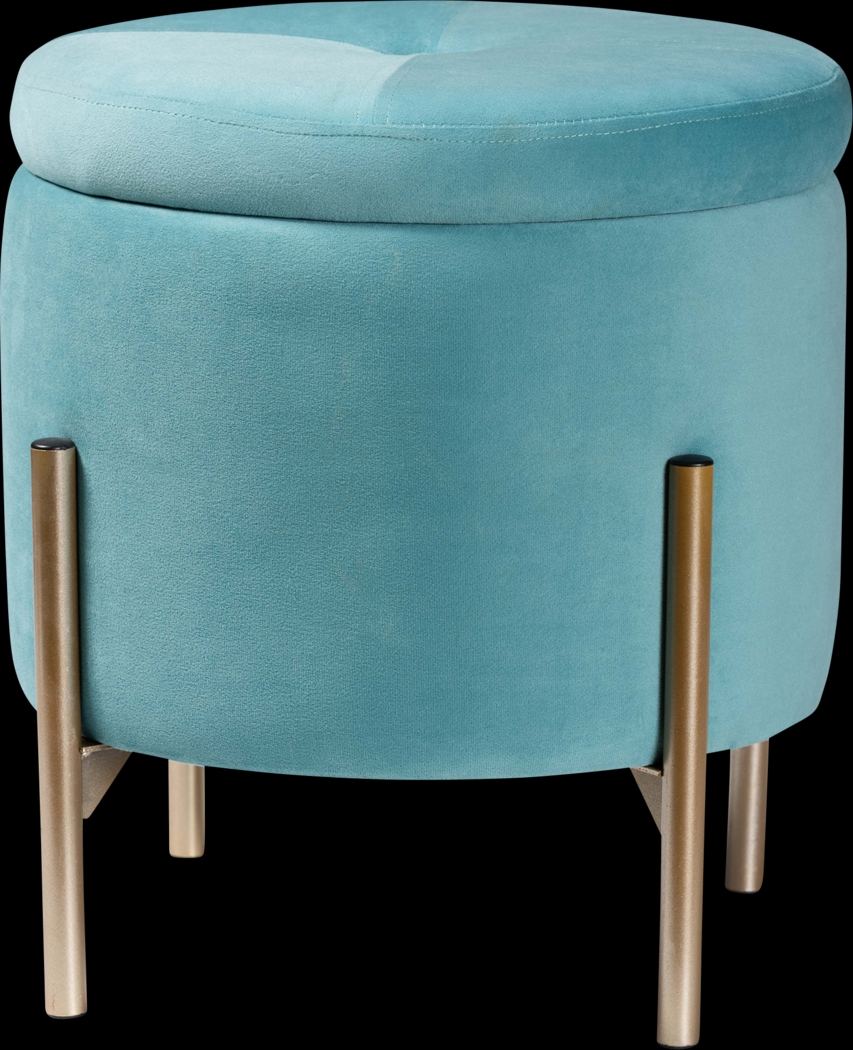 Causton Blue Ottoman - Thumbnail - Image 1