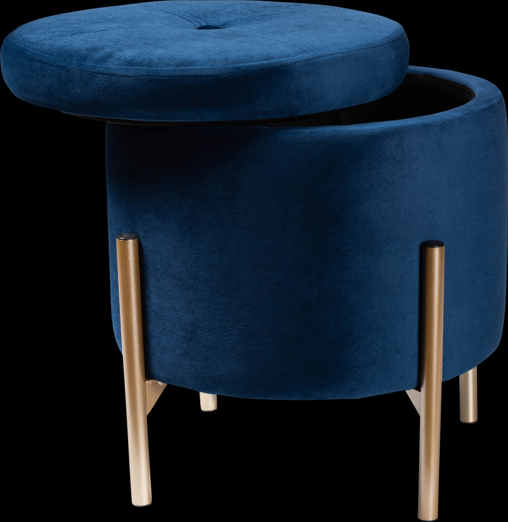 Causton Navy Ottoman - Thumbnail - Image 2