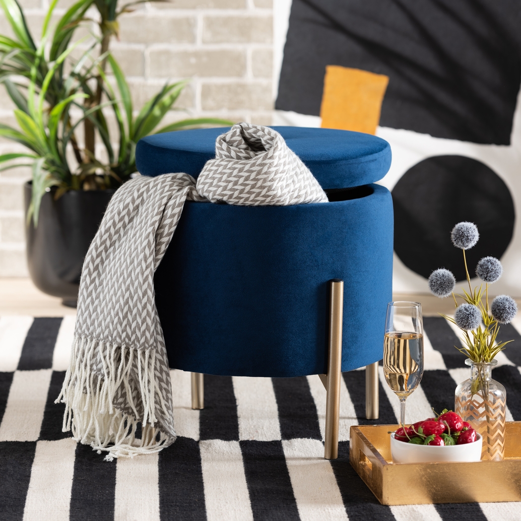 Causton Navy Ottoman - Thumbnail - Image 7