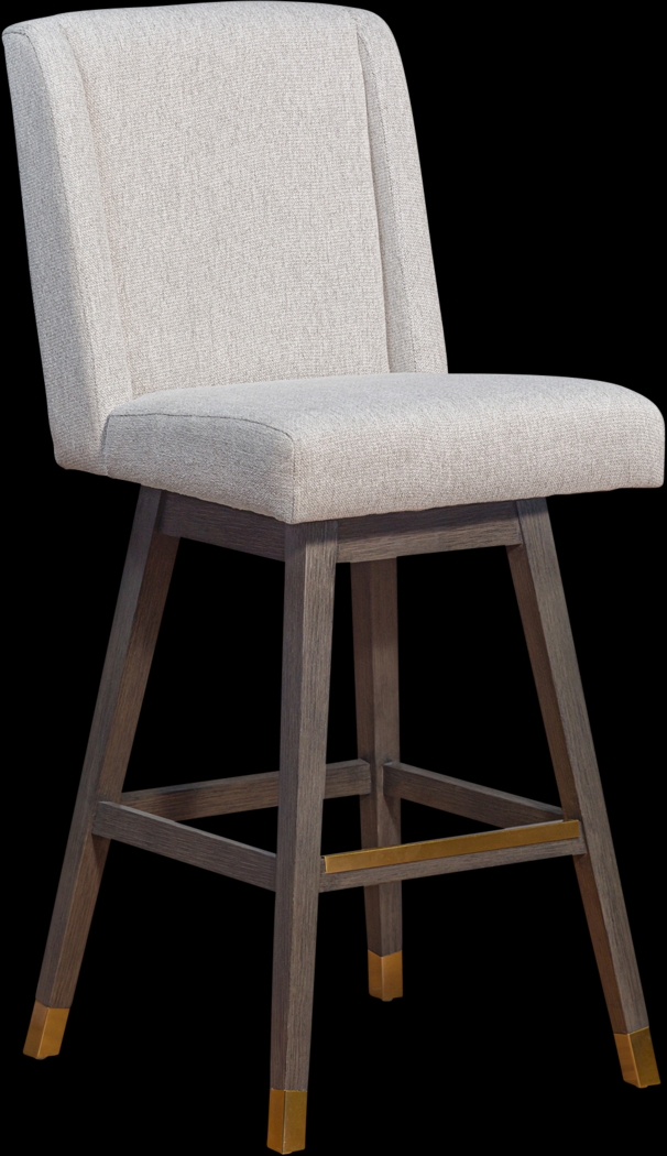 Cauthorn Beige Swivel Bar Stool - Thumbnail - Image 1