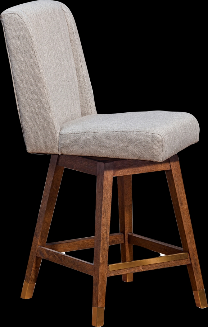 Cauthorn Beige Swivel Counter Stool - Thumbnail - Image 4