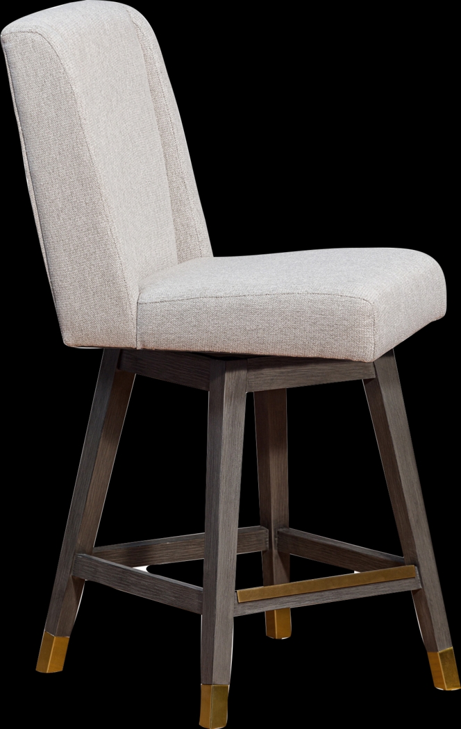Cauthroun Beige Swivel Counter Stool - Thumbnail - Image 4