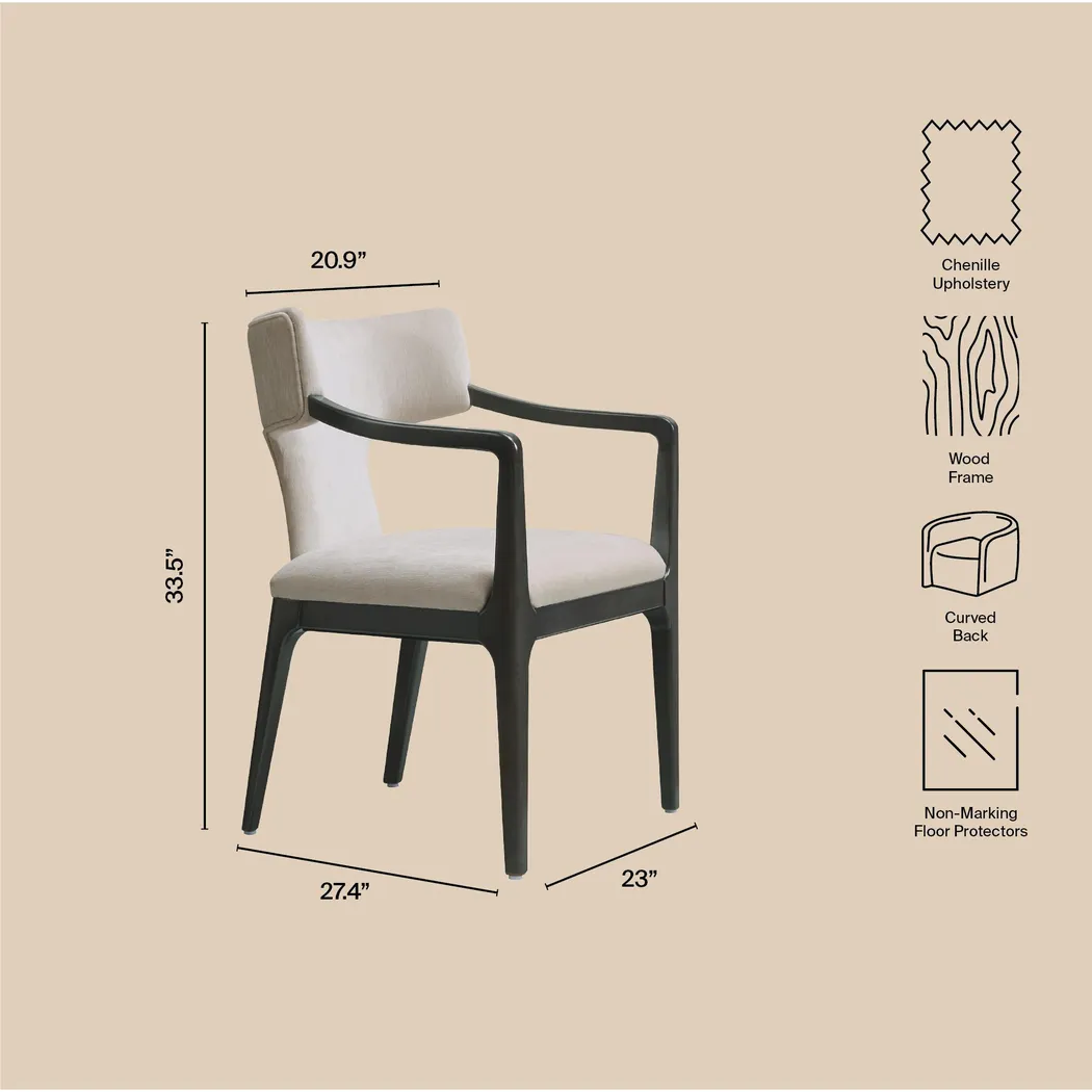 Cautri Gray Arm Chair - Thumbnail - Image 3