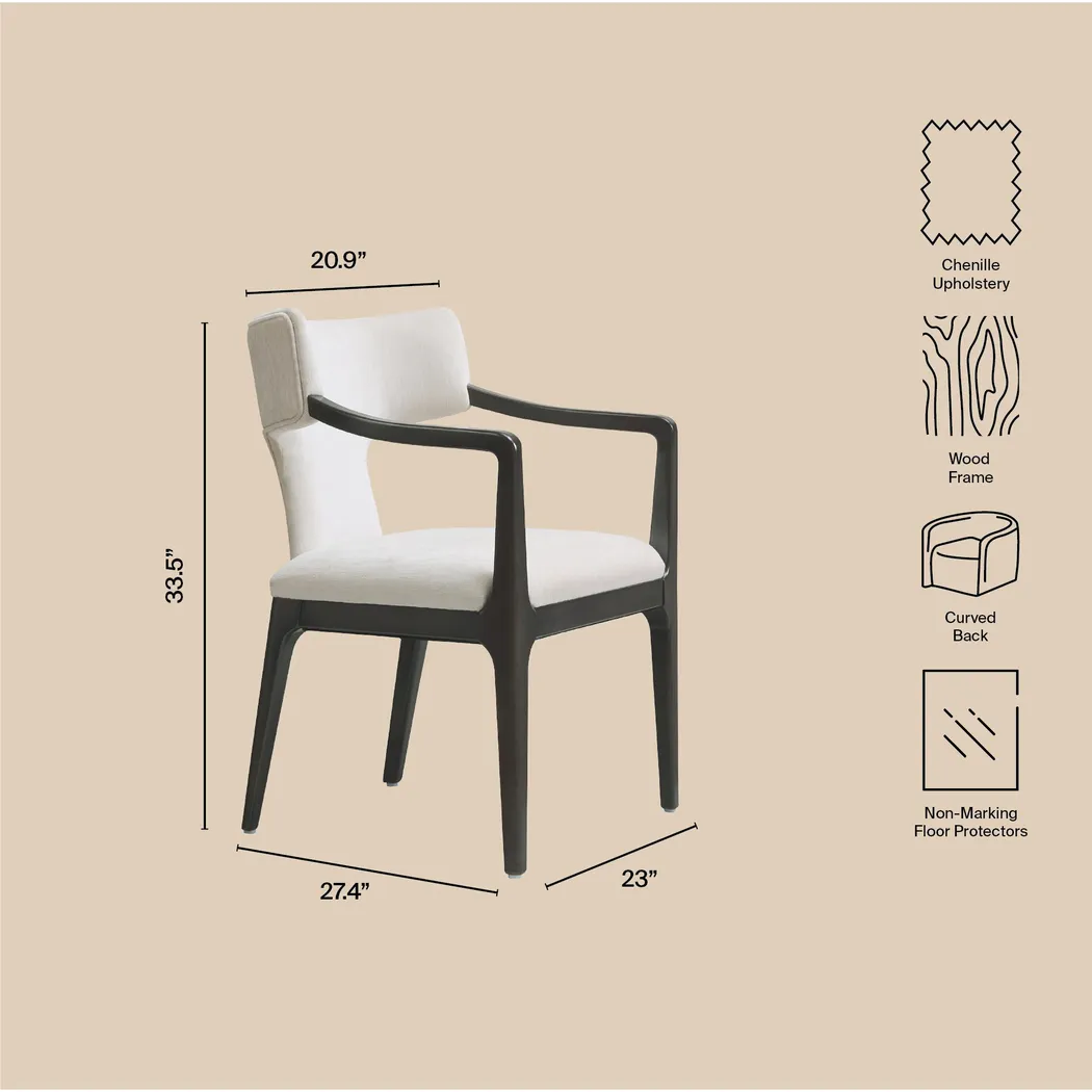 Cautri White Arm Chair - Thumbnail - Image 5