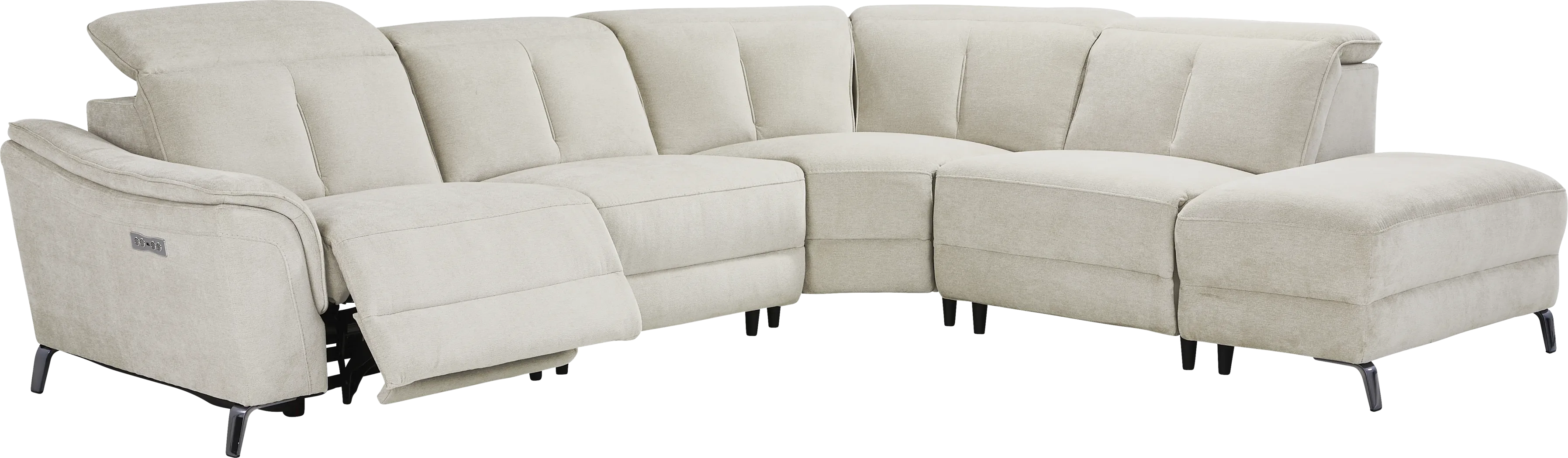 Cavani Gray 5 Pc Dual Power Reclining Sectional - Thumbnail - Image 1