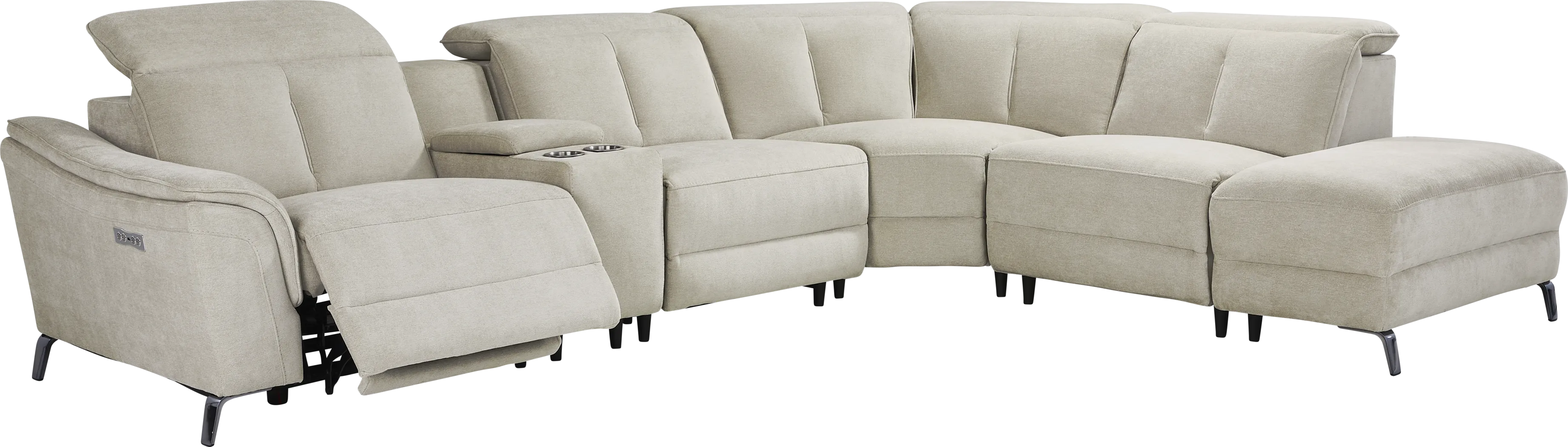 Cavani Gray 9 Pc Dual Power Reclining Sectional Living Room - Thumbnail - Image 2