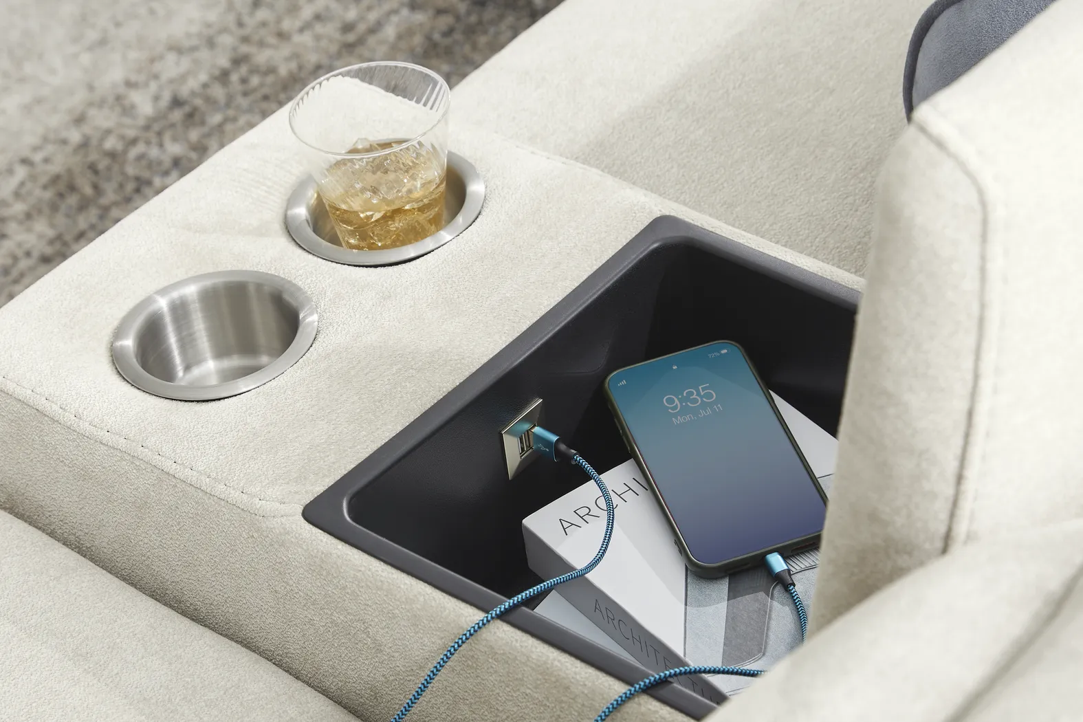 Cavani Gray 9 Pc Dual Power Reclining Sectional Living Room - Thumbnail - Image 8