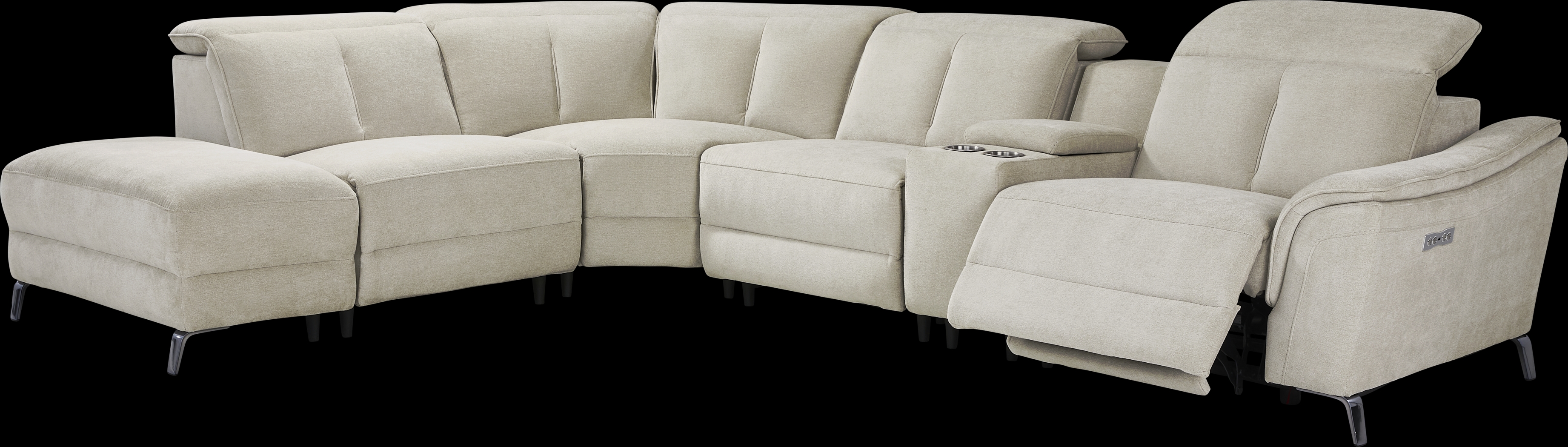 Cavani Gray 6 Pc Dual Power Reclining Sectional - Thumbnail - Image 1