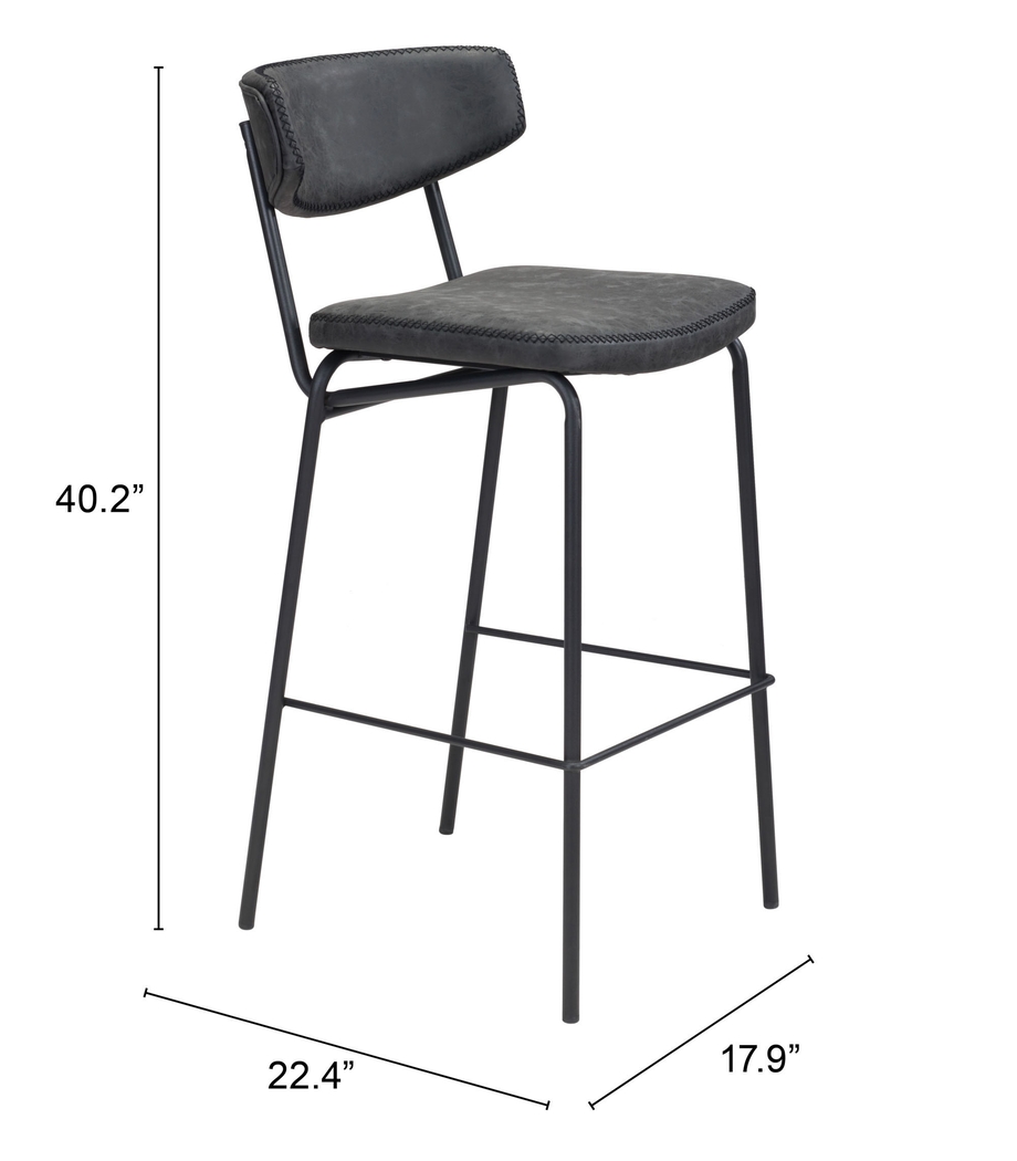 Cavestone Black Bar Height Stool, Set of 4 - Thumbnail - Image 9