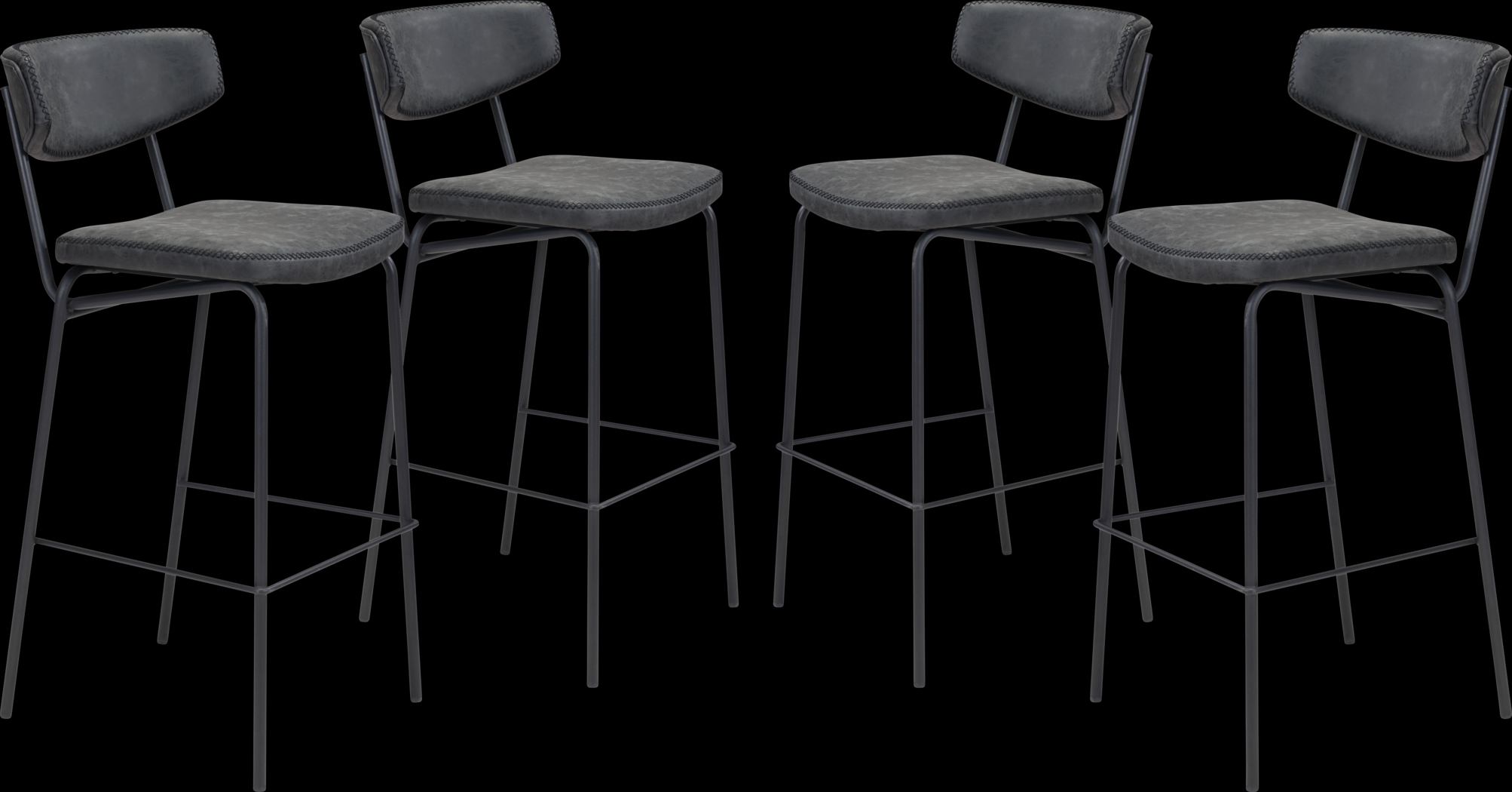 Cavestone Black Bar Height Stool, Set of 4 - Thumbnail - Image 1