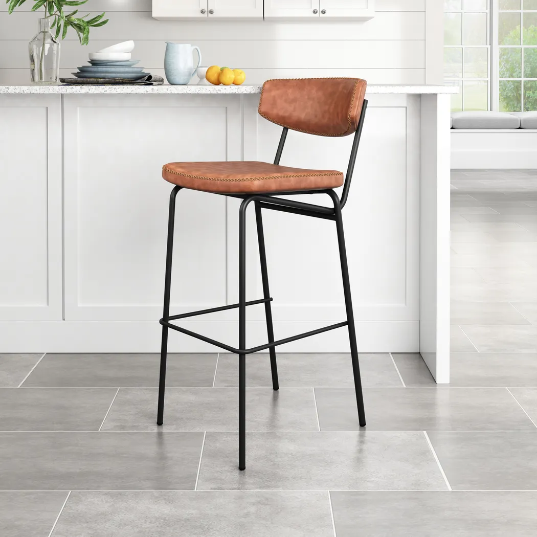 Cavestone Brown Bar Height Stool, Set of 4 - Thumbnail - Image 3