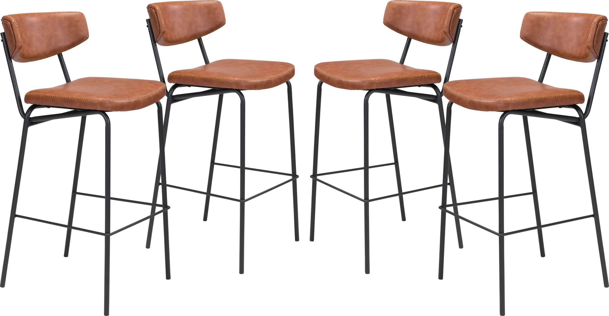 Cavestone Brown Bar Height Stool, Set of 4 - Thumbnail - Image 1