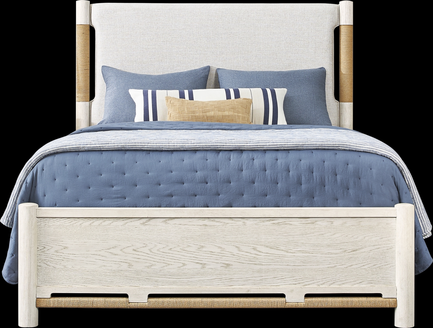 Caviar Cove White 5 Pc Queen Upholstered Bedroom - Thumbnail - Image 2