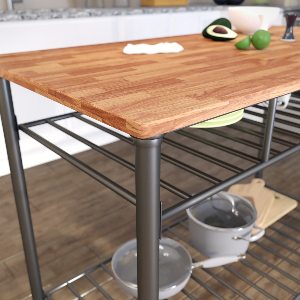 Caylan Oak Kitchen Island - Thumbnail - Image 2