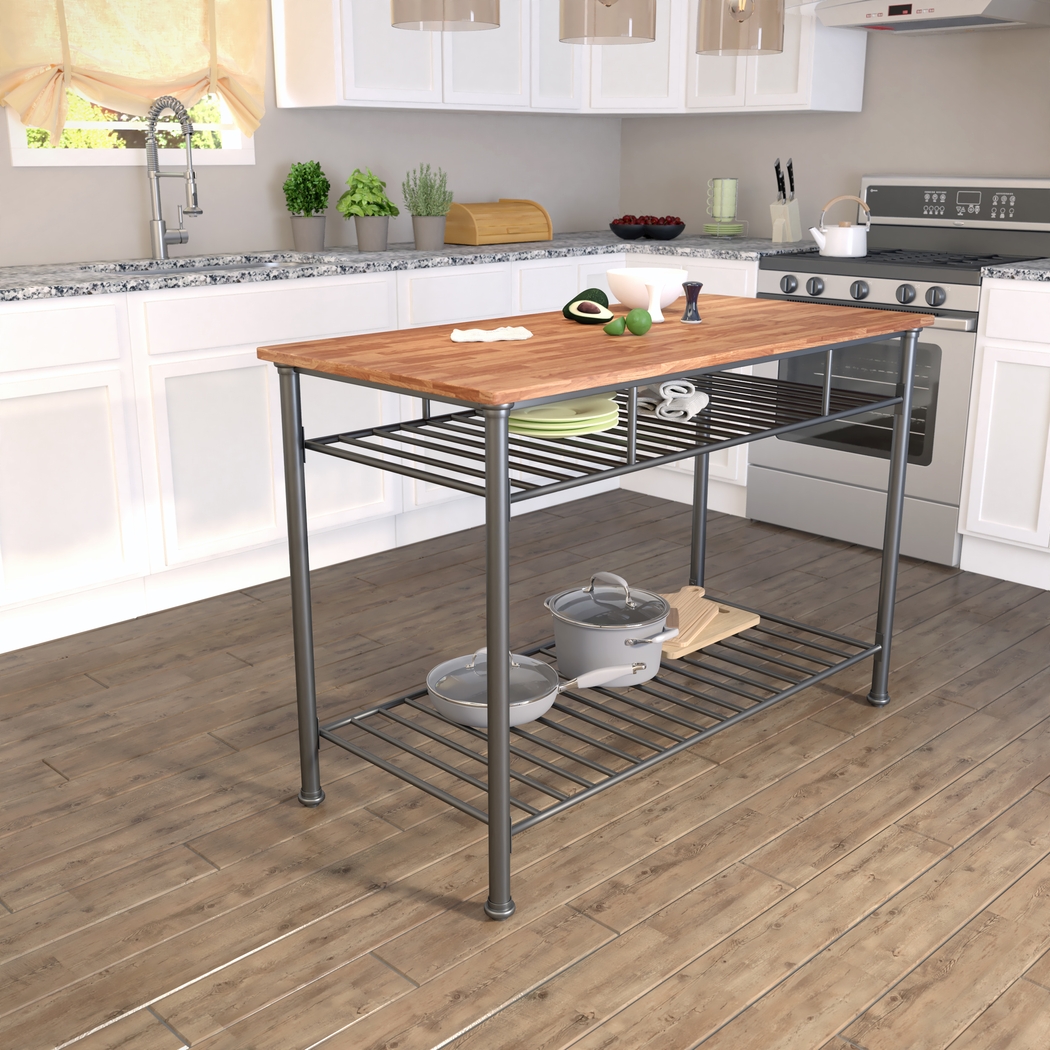 Caylan Oak Kitchen Island - Thumbnail - Image 4